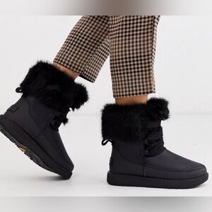 Ugg Boots Gracie Waterproof Size 8 / EU 39 Black Faux Fur Arctic Grip